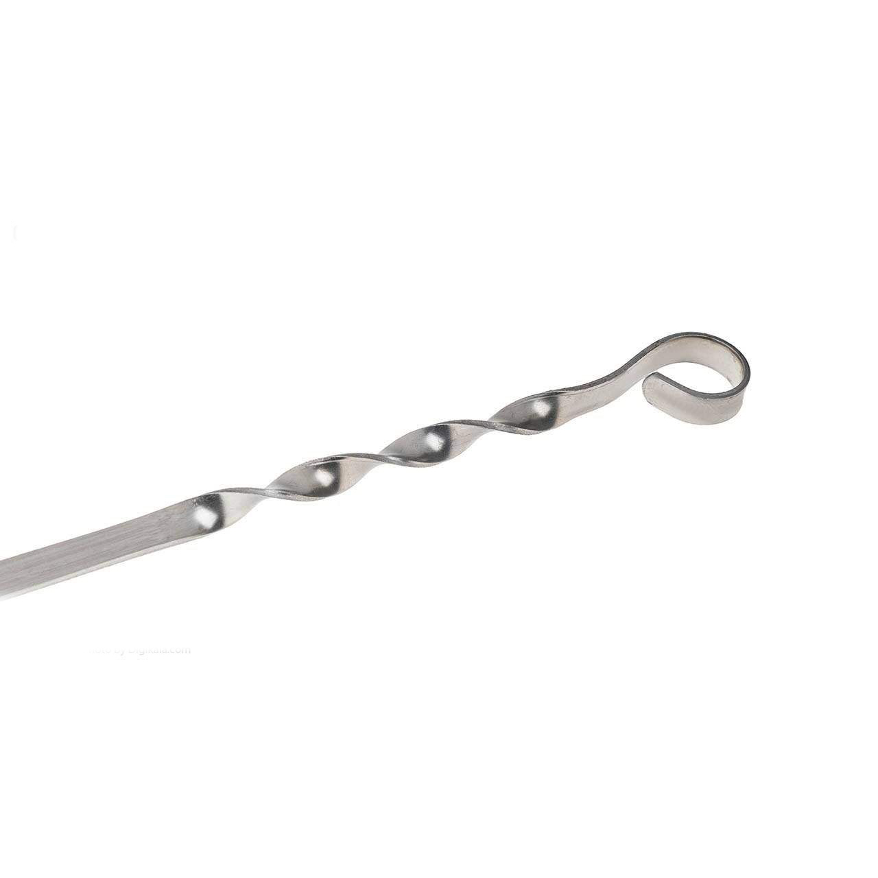 Ensemble de Six Brochettes Plates et Torsadées (60 cm) pour Kebab de Poulet et Grillades