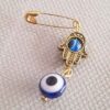 Broche de Sécurité Œil Malin avec Design de Main – Protection Spirituelle