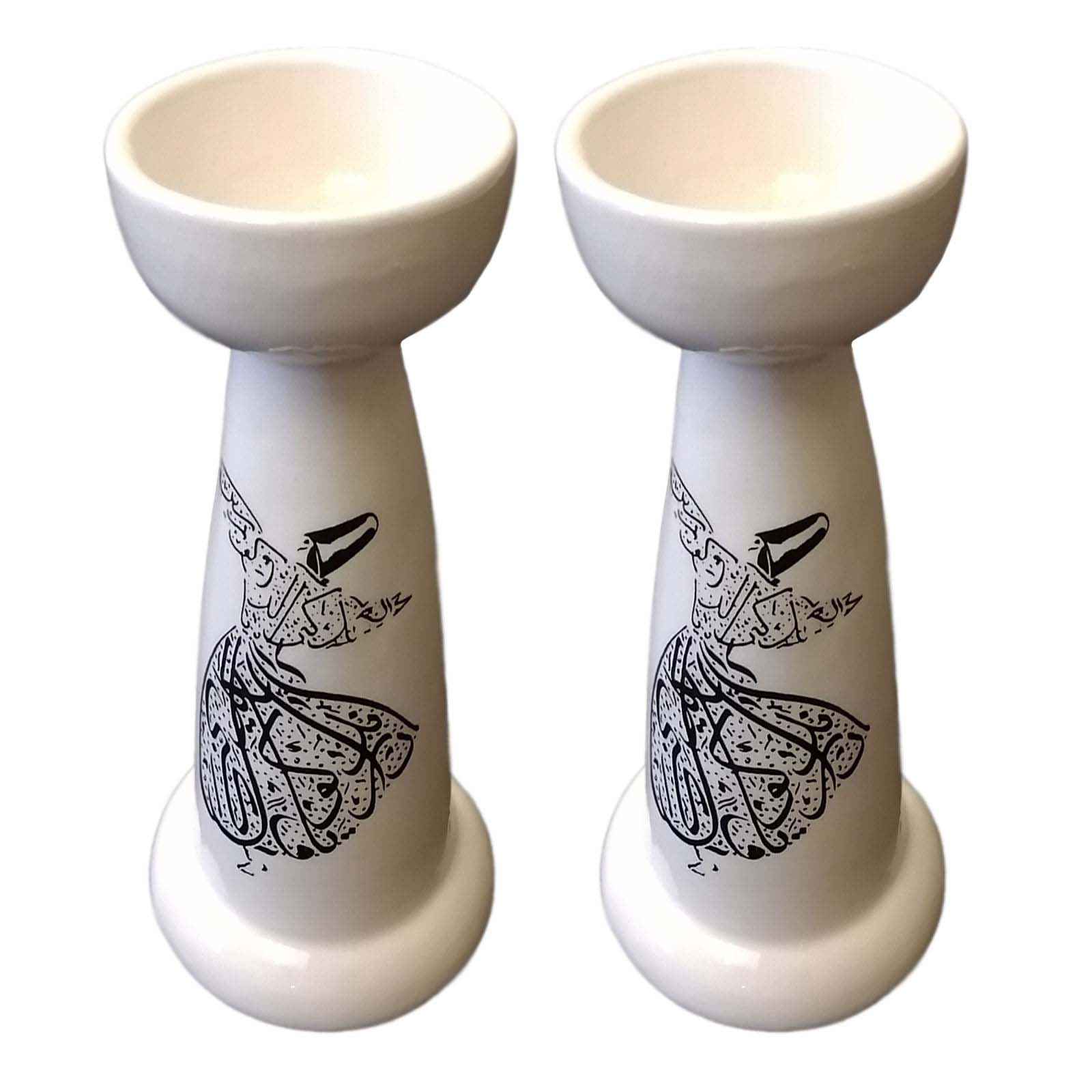 Bougeoir en céramique perse au décor calligraphié