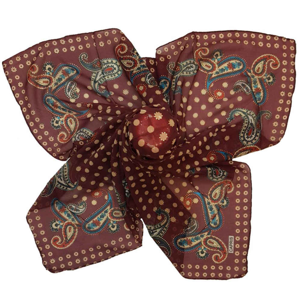 Silk Scarf for Women - Luxe Paisley Print, Vibrant Termeh Design