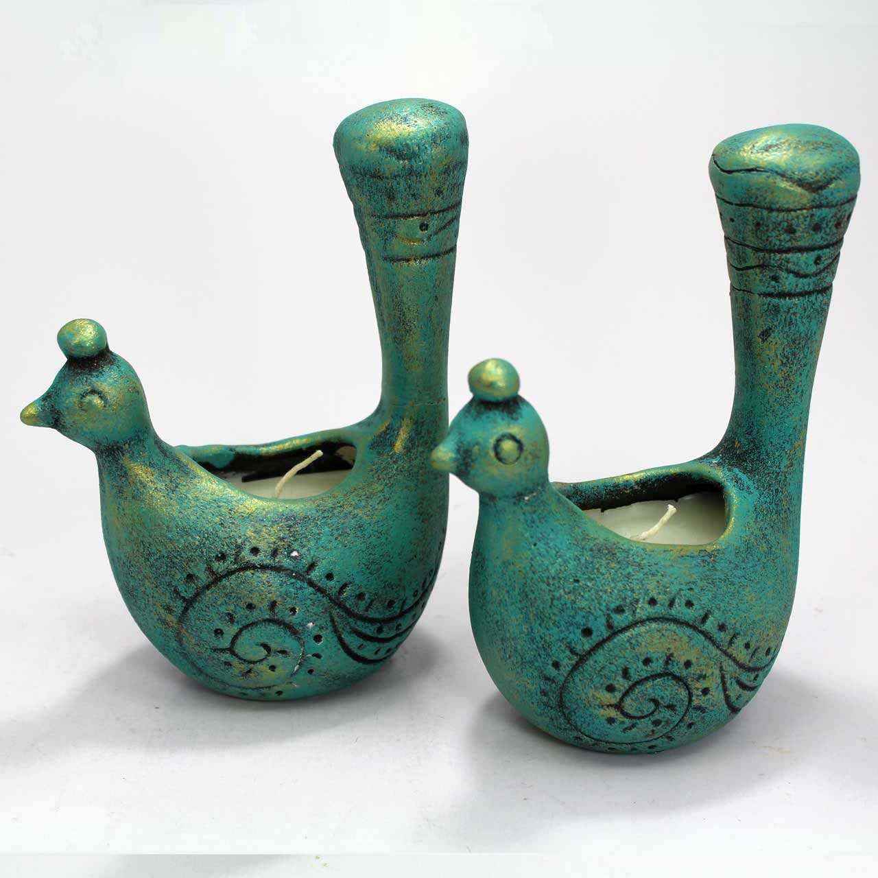 Bougeoir en poterie persane fait main avec élégance artisanale Éléphant (2x)