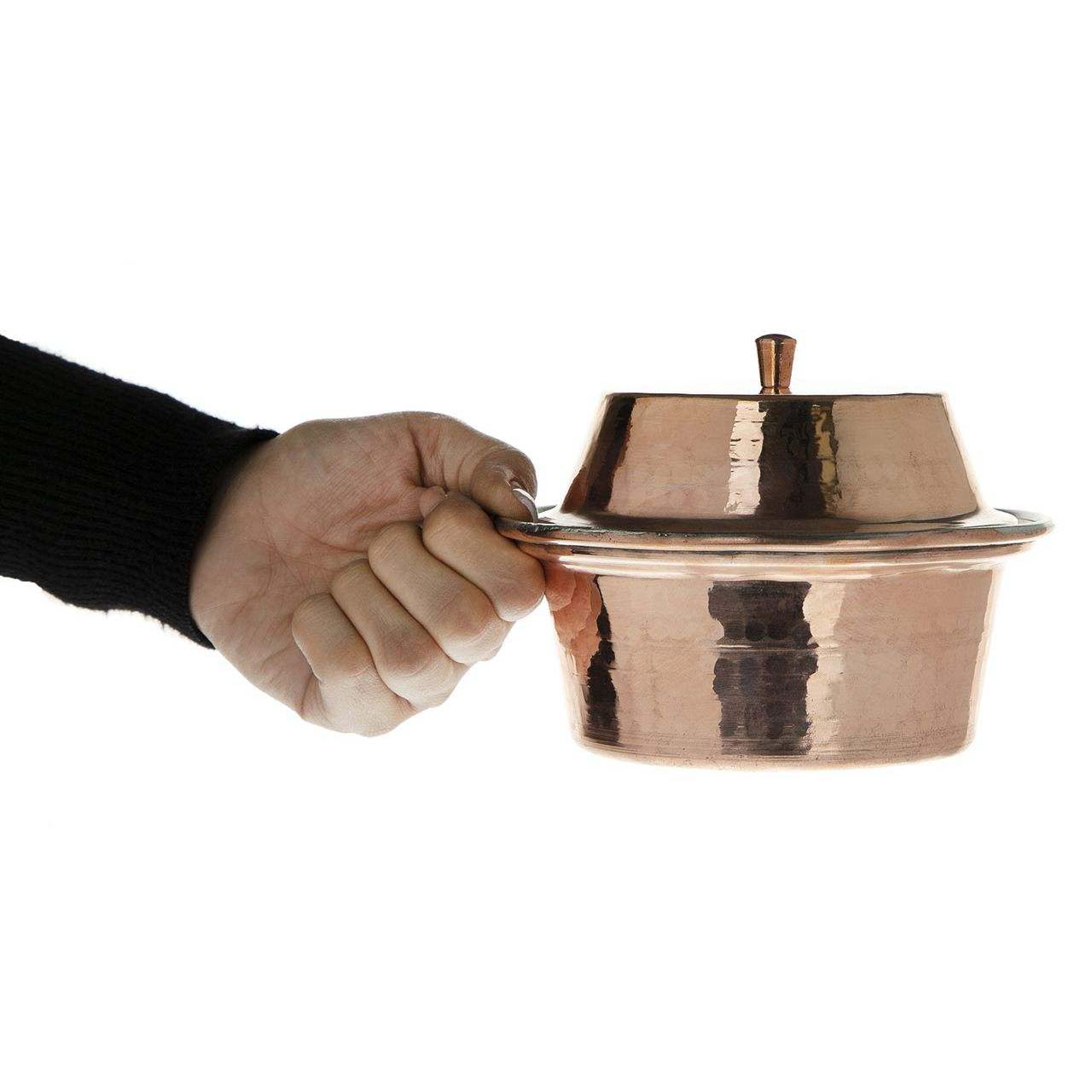 Marmite en cuivre persan – Style de cuisson martelé traditionnel W542