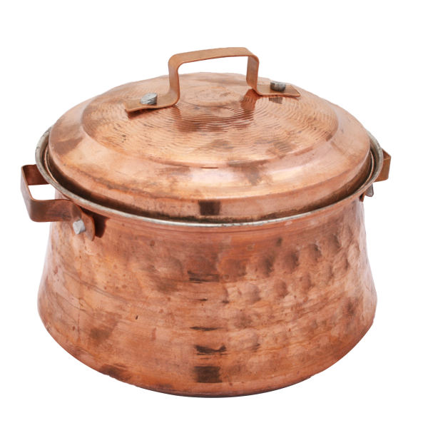 Marmite en cuivre persan - Style de cuisson martelé traditionnel D265