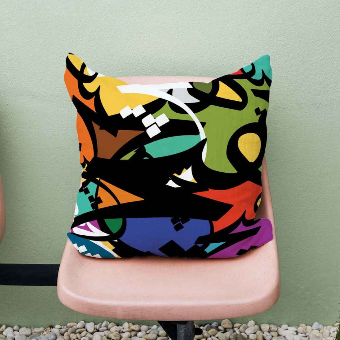 Housse de coussin en velours persan – Design Calligraphie C503 (Set de 2)