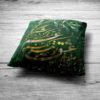 Housse de coussin en velours persan - Design Calligraphie Verte (Set de 2)