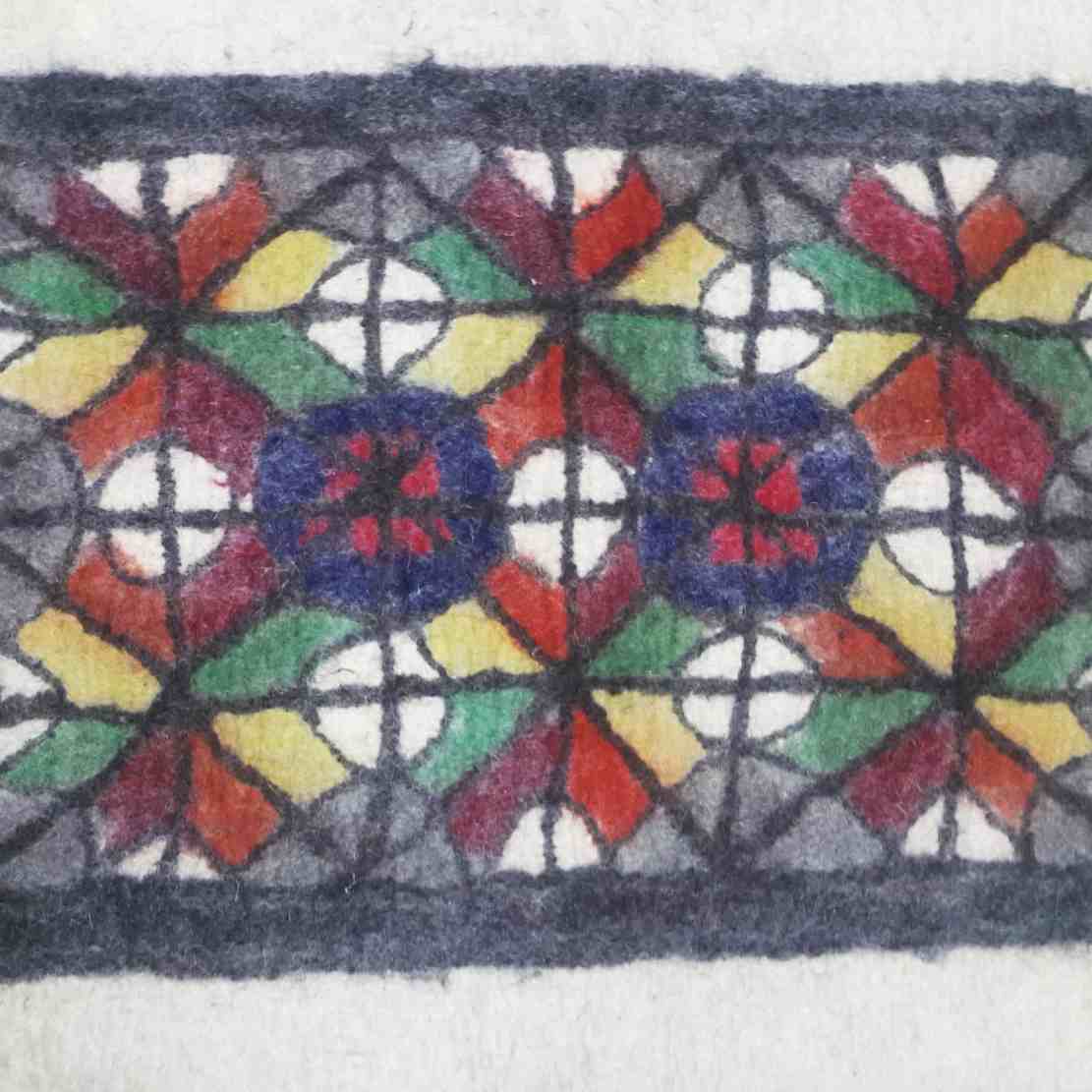 Tapis en feutre de laine persan 100 % naturel et fait main Teb201