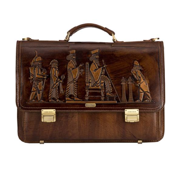 Porte-documents en cuir persan - Modèle Achéménide
