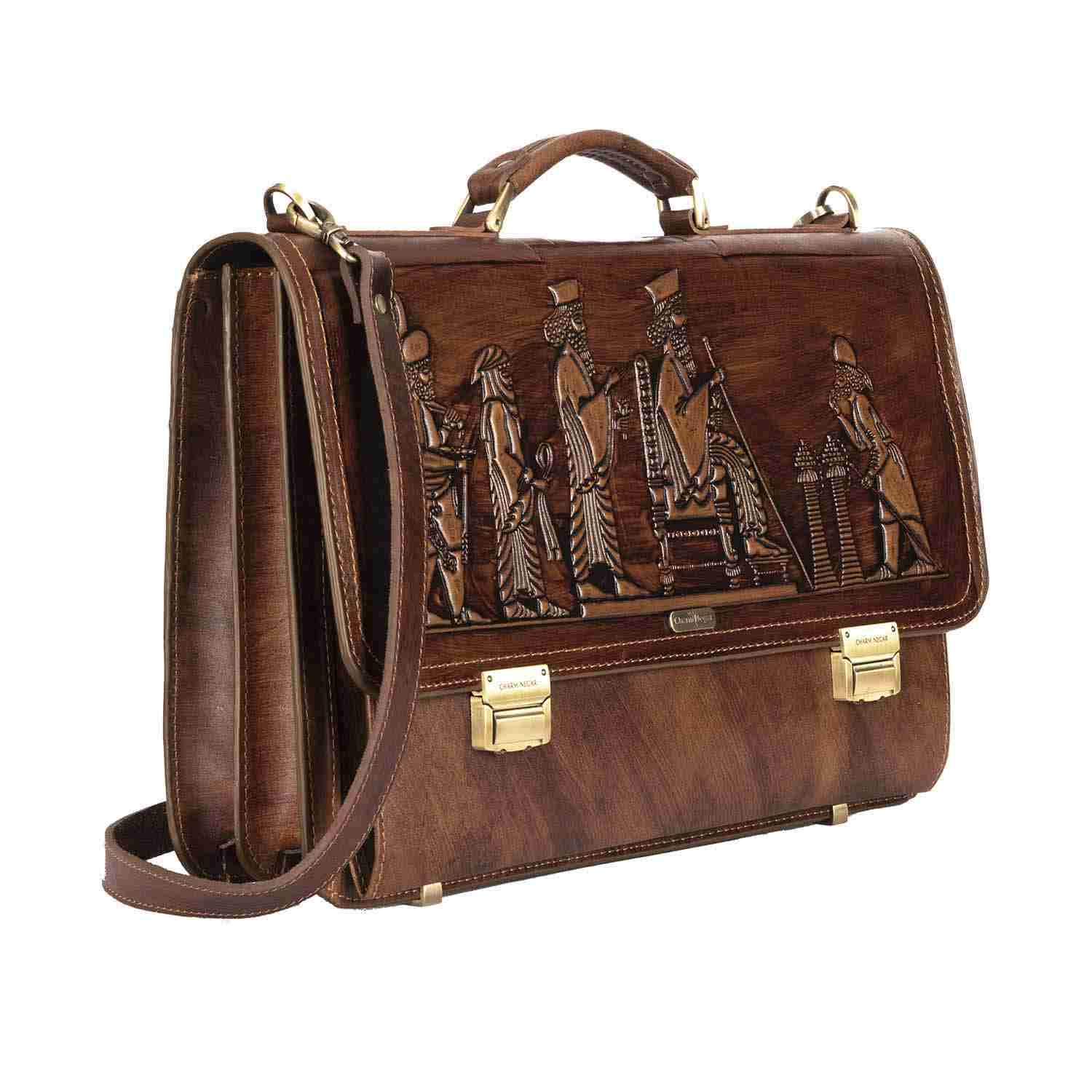 Porte-documents en cuir persan – Modèle Achéménide