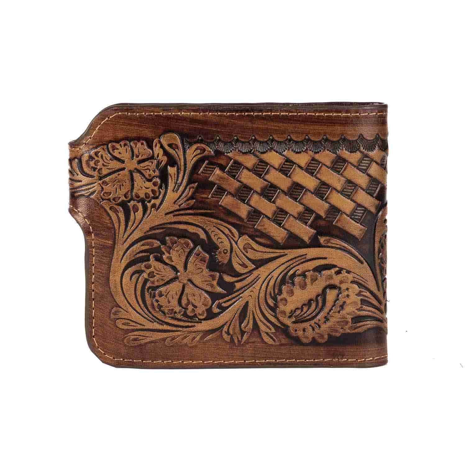 Portefeuille bifold en cuir persan pour hommes avec design Anil