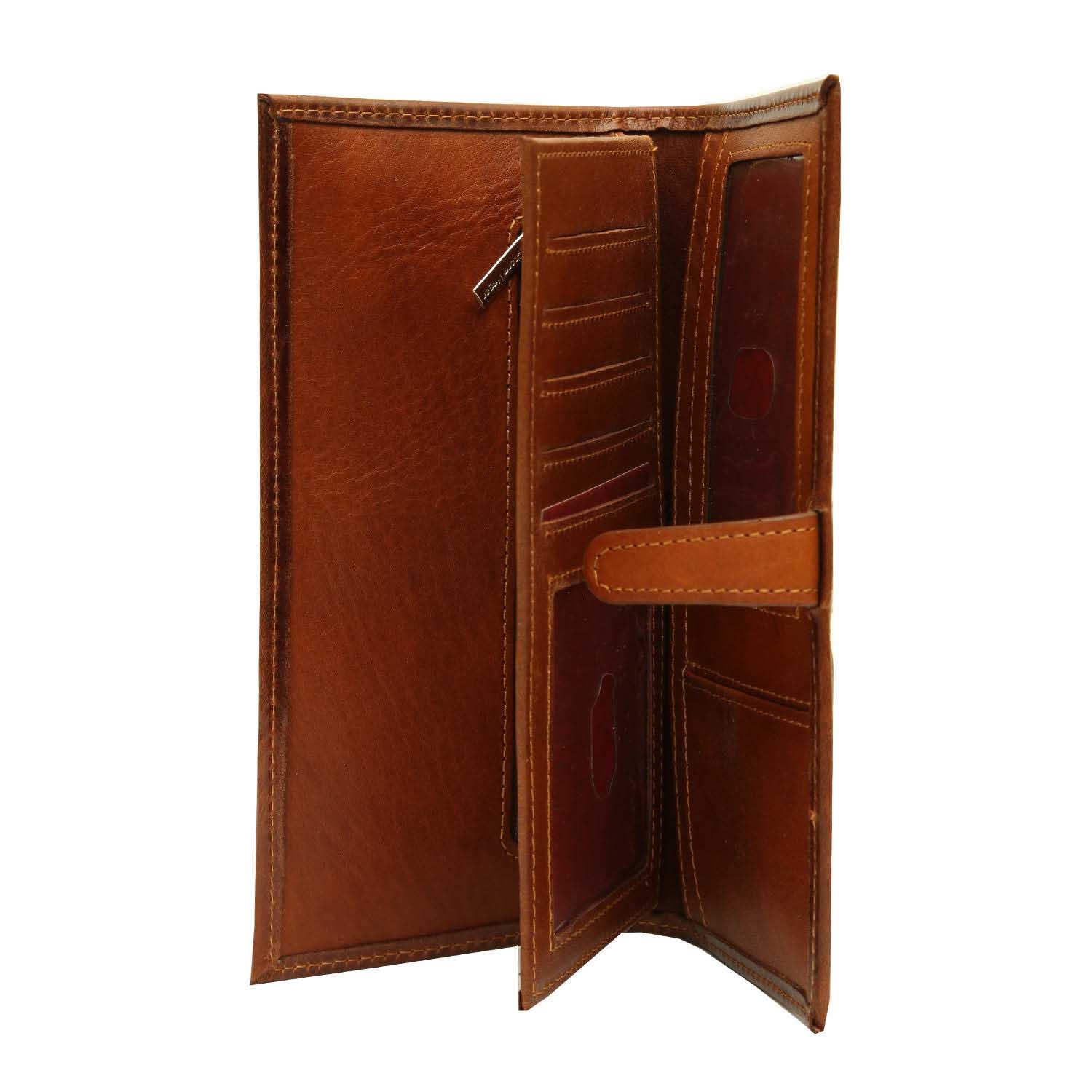 Portefeuille long en cuir persan avec calligraphie de poème