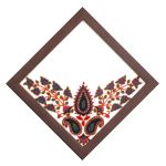 Persian Embroidered Tapestry Wall Hanging – Framed Floral Textile Art