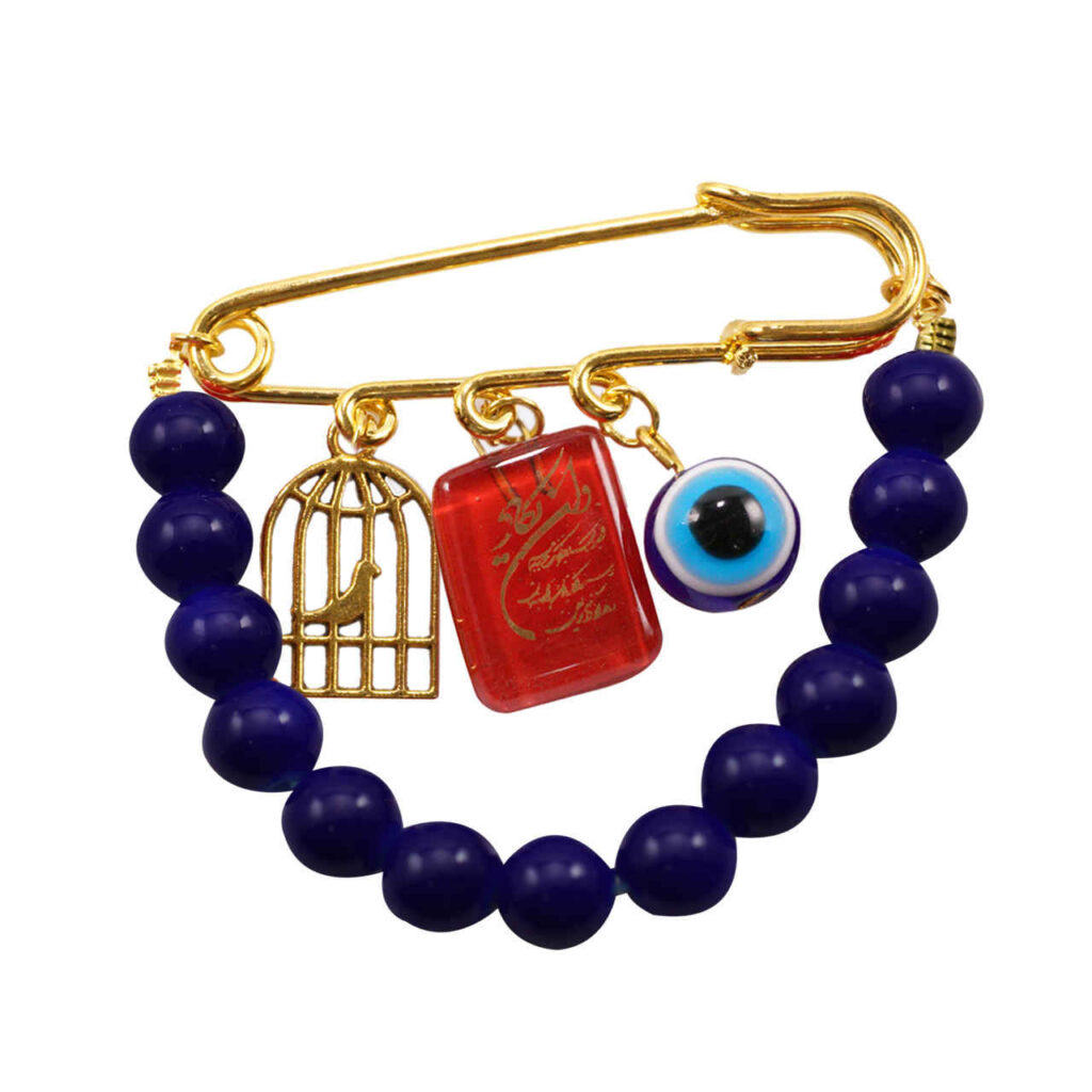 Broche de Sécurité Œil Malin avec Chaîne – Charme de Protection