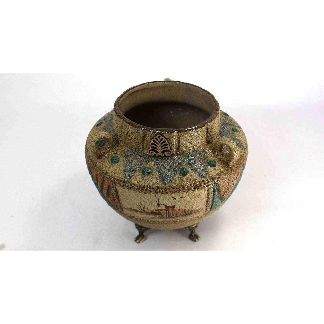 Vase en poterie décoratif persan fait main avec motif artistique Negar