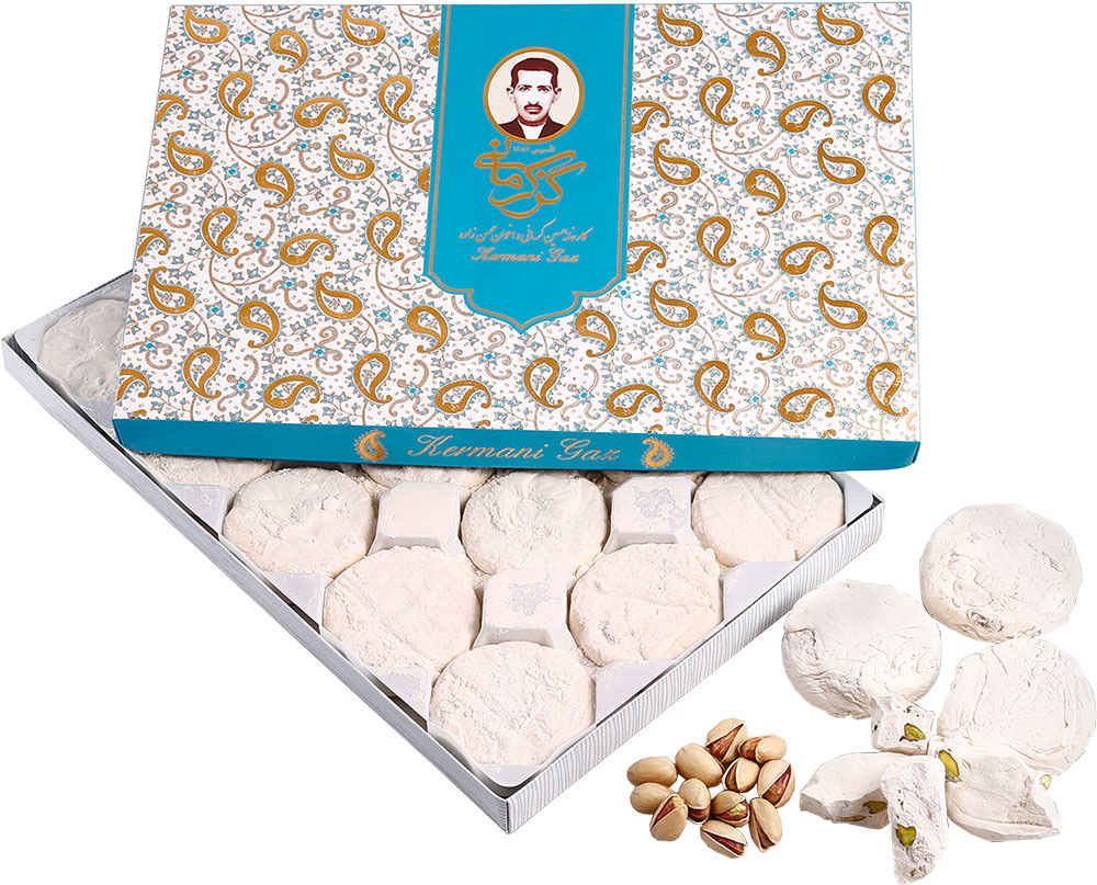 Gaz Kermani : 28 % Pistache – Nougat traditionnel iranien à l’essence de rose – 450g