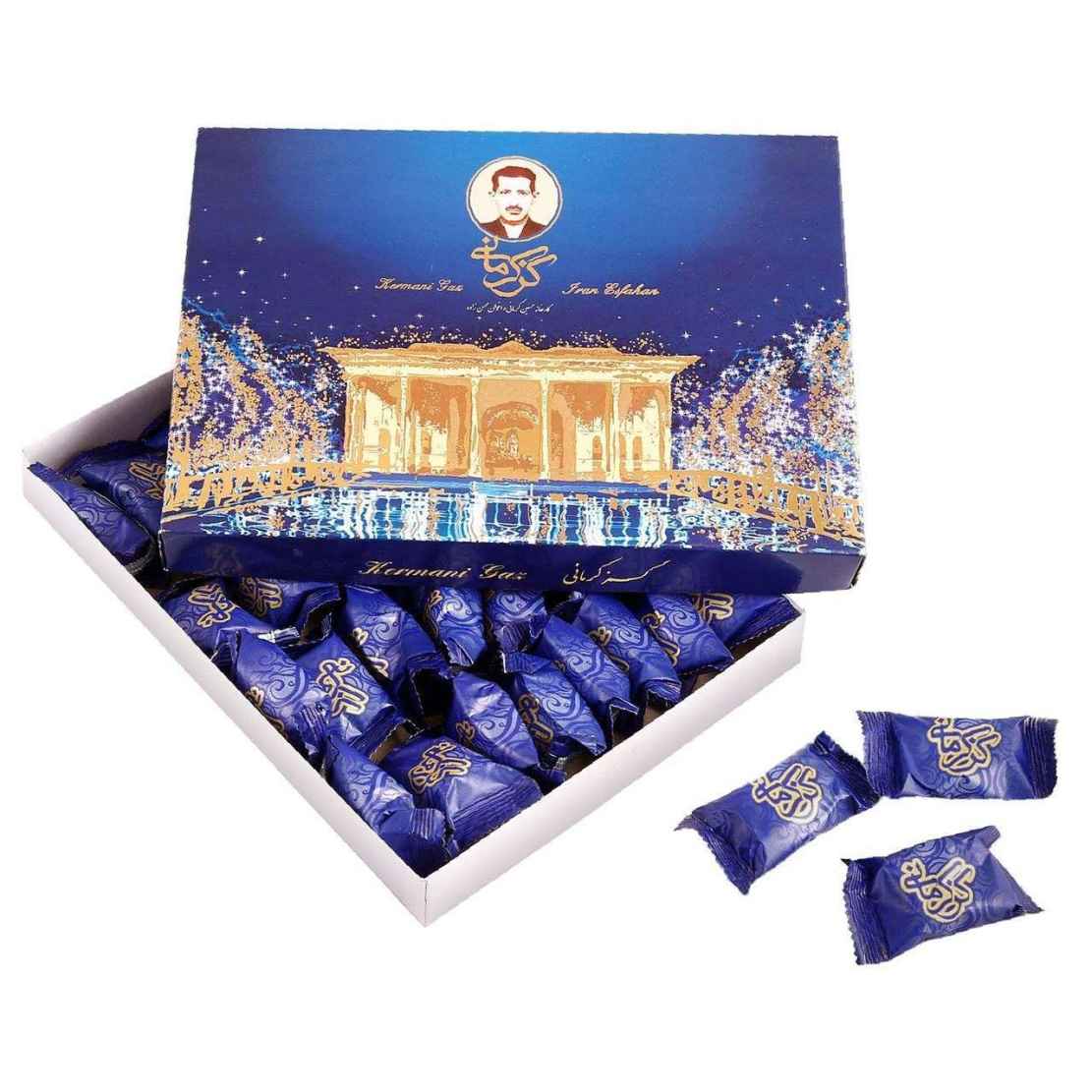 Gaz Kermani VIP : 42 % Pistache – Nougat traditionnel iranien à l’eau de rose