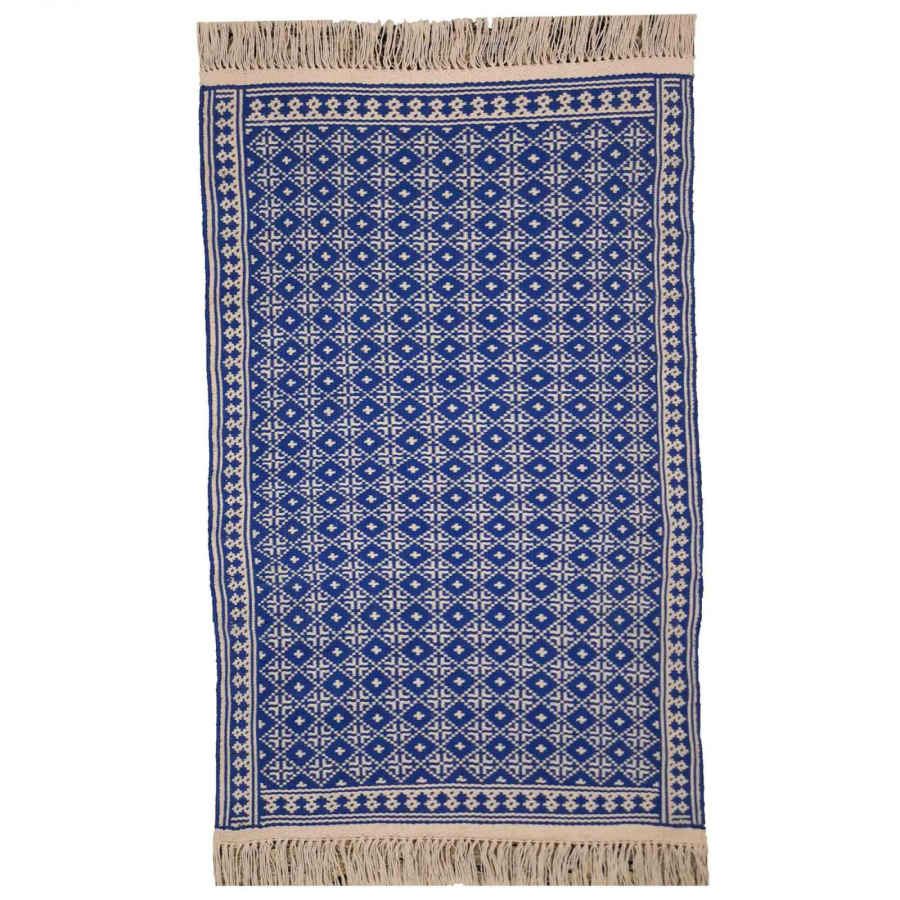 Tapis de sol Zilou tissé à la main persan Bleu