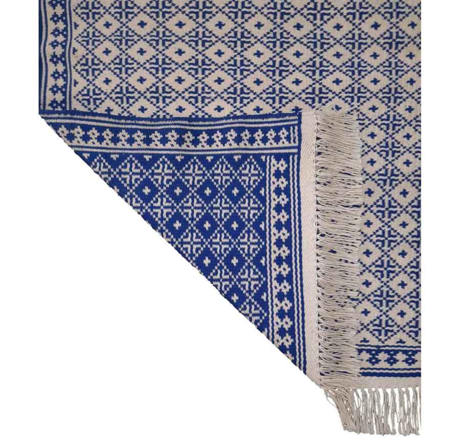 Tapis de sol Zilou tissé à la main persan Bleu