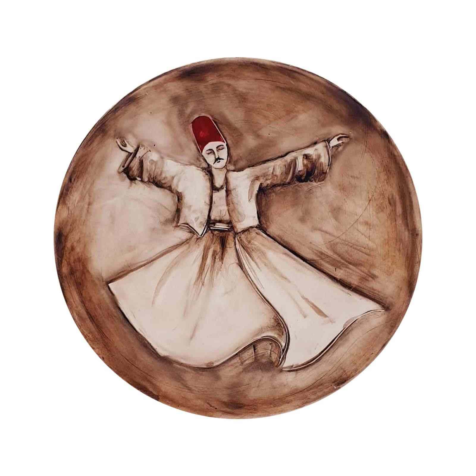 Plaque en céramique décorative peinte à la main Sama