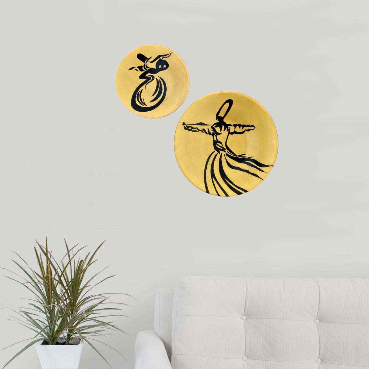 Plaque en céramique décorative peinte à la main Sama