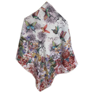 Summer Scarf for Women – Luxe Floral Print, Butterfly and Flower Design