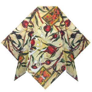 Persian Summer Scarf for Women – Luxe and Vibrant Pomegranate Print