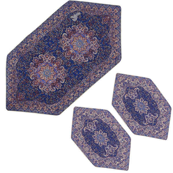Ensemble de 3 Nappes Termeh Luxueuses avec Motif Floral Gohar