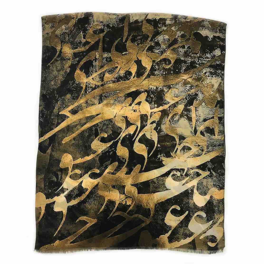 Châle imprimé perse pour femme – Modèle artistique Calligraphie