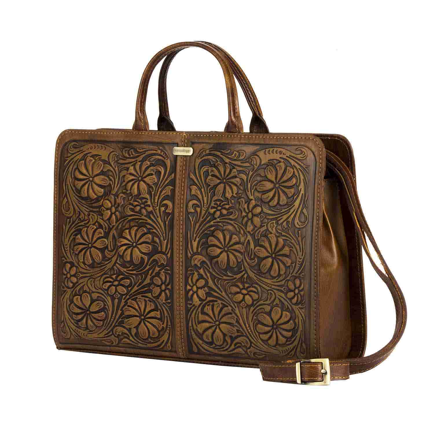 Porte-documents en cuir persan pour femmes – Modèle fleur