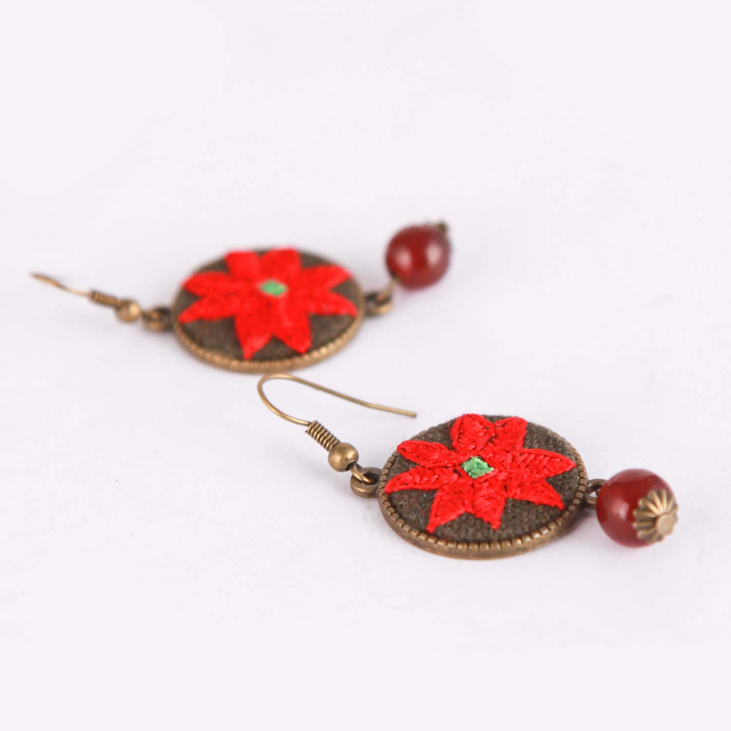 Boucles d’oreilles persanes brodées – Suzani traditionnel baloutche Golbahar