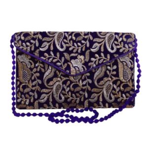 Pochette brodée avec motif géométrique – A49