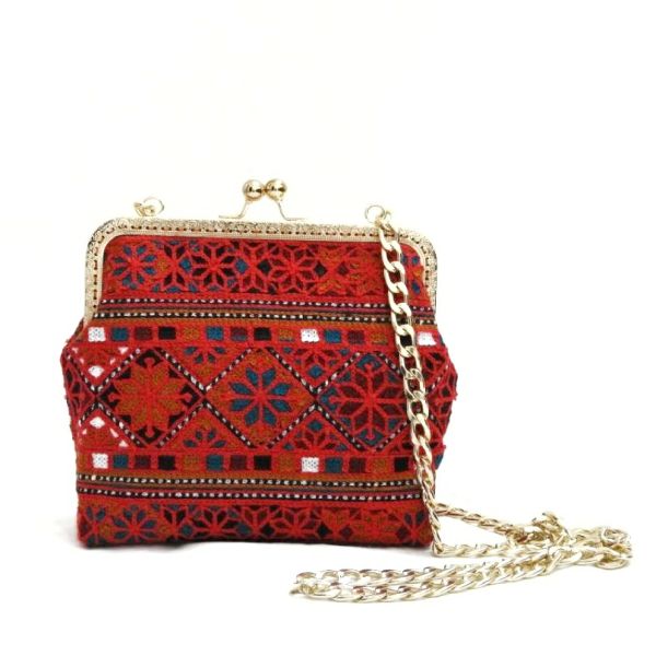 Pochette brodée avec motif géométrique traditionnel - Bisheh
