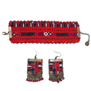 Set Bracelet et Boucles d’Ores Brodés Persan – Tradition