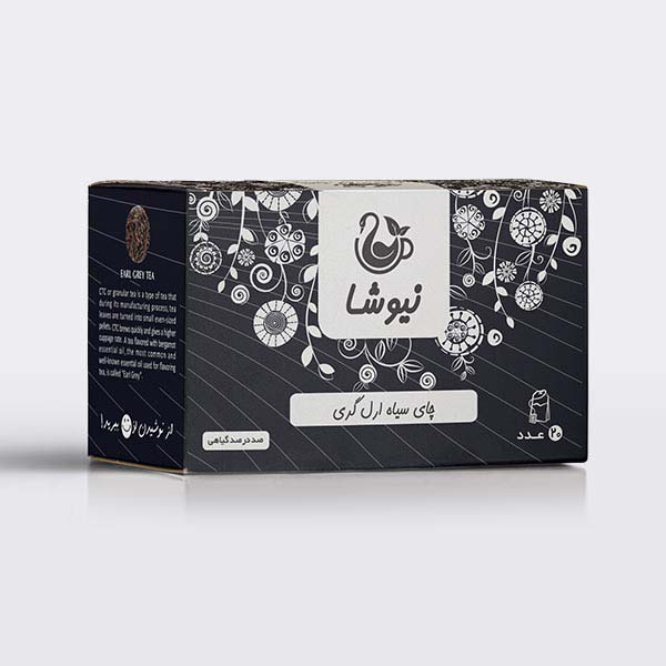 Sachets de thé noir Earl Grey Newsha – 5 paquets de 70 g (lot de 10)