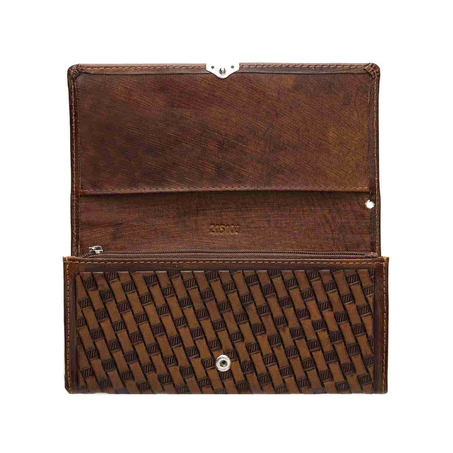 Portefeuille long en cuir persan pour femmes avec design Parala