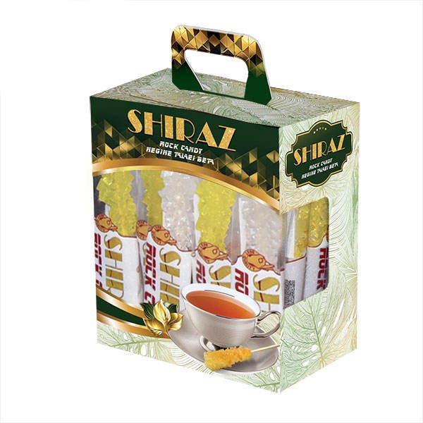 Nabat – Sucre dur au safran et blanc sur bâtonnet