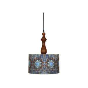 Lampe suspendue en tissu avec abat-jour tambour en velours Sonati