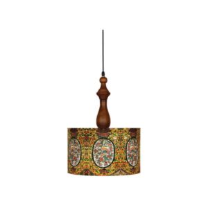 Lampe suspendue en tissu avec abat-jour tambour en velours Baghgol