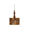 Lampe suspendue en tissu avec abat-jour tambour en velours Shahnameh