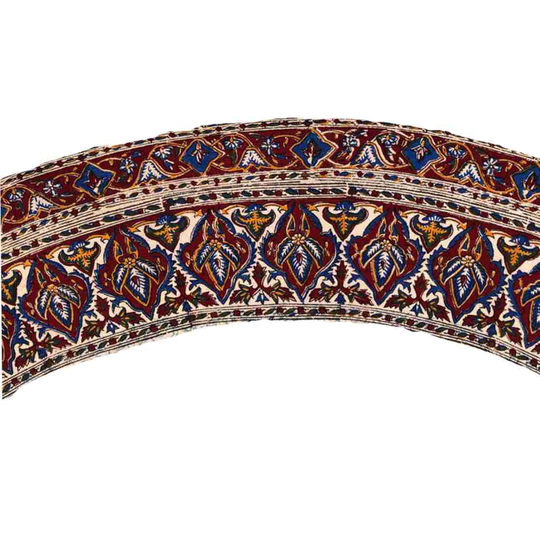 Nappe Persane : Nappe Traditionnelle à Impressions au Bloc Kalamkari d’Ispahan Eslimi