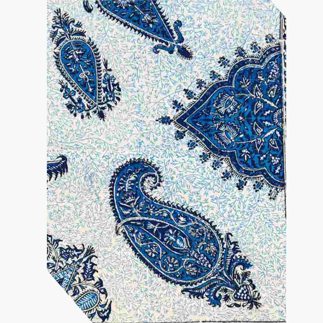 Nappe Persane : Nappe Traditionnelle à Impressions au Bloc Kalamkari d’Ispahan Sun