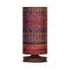 Lampe de table en bois persane minimaliste & amp; de chevet avec abat-jour à motif Kilim