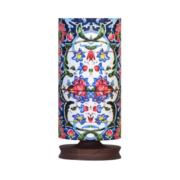 Lampe de table en bois persane minimaliste & amp; de chevet cylindre Fleur fait main
