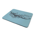 Tapis de souris de bureau artisanal avec motif de calligraphie persane bleu clair