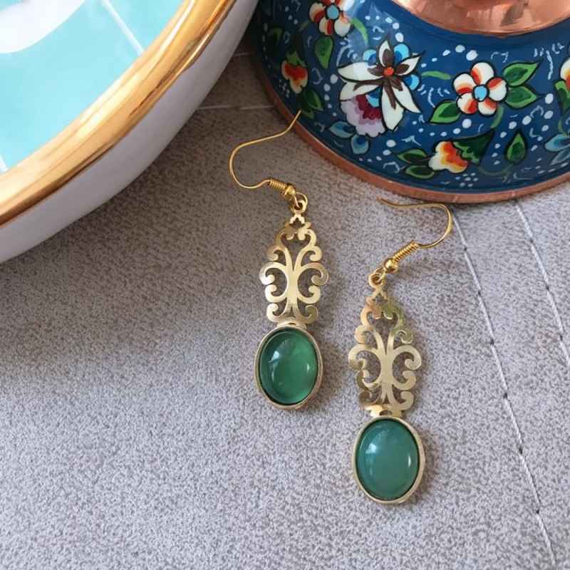 Boucles d'oreilles en laiton persan Modèle Agate