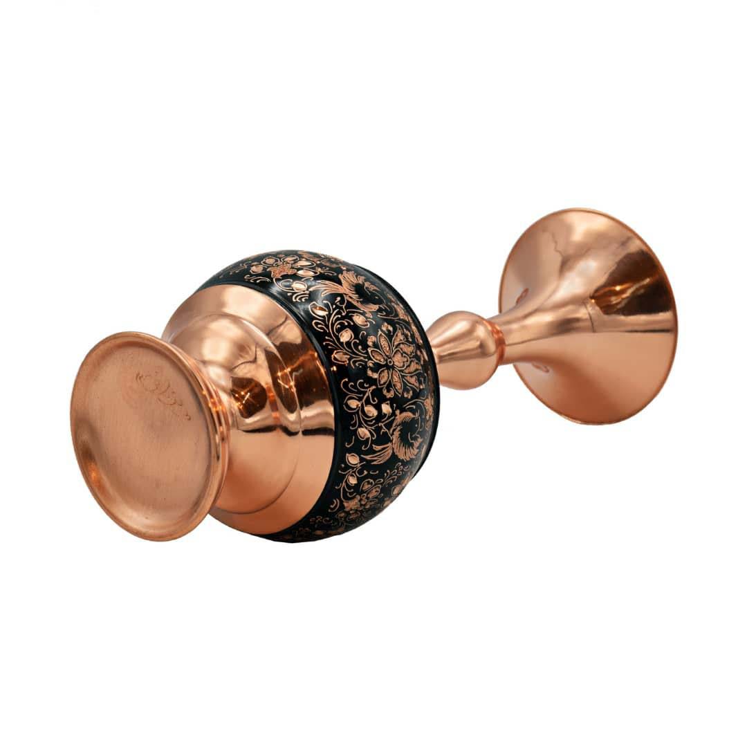 Vase décoratif en cuivre persan gravé fait main avec design Ghalamzani