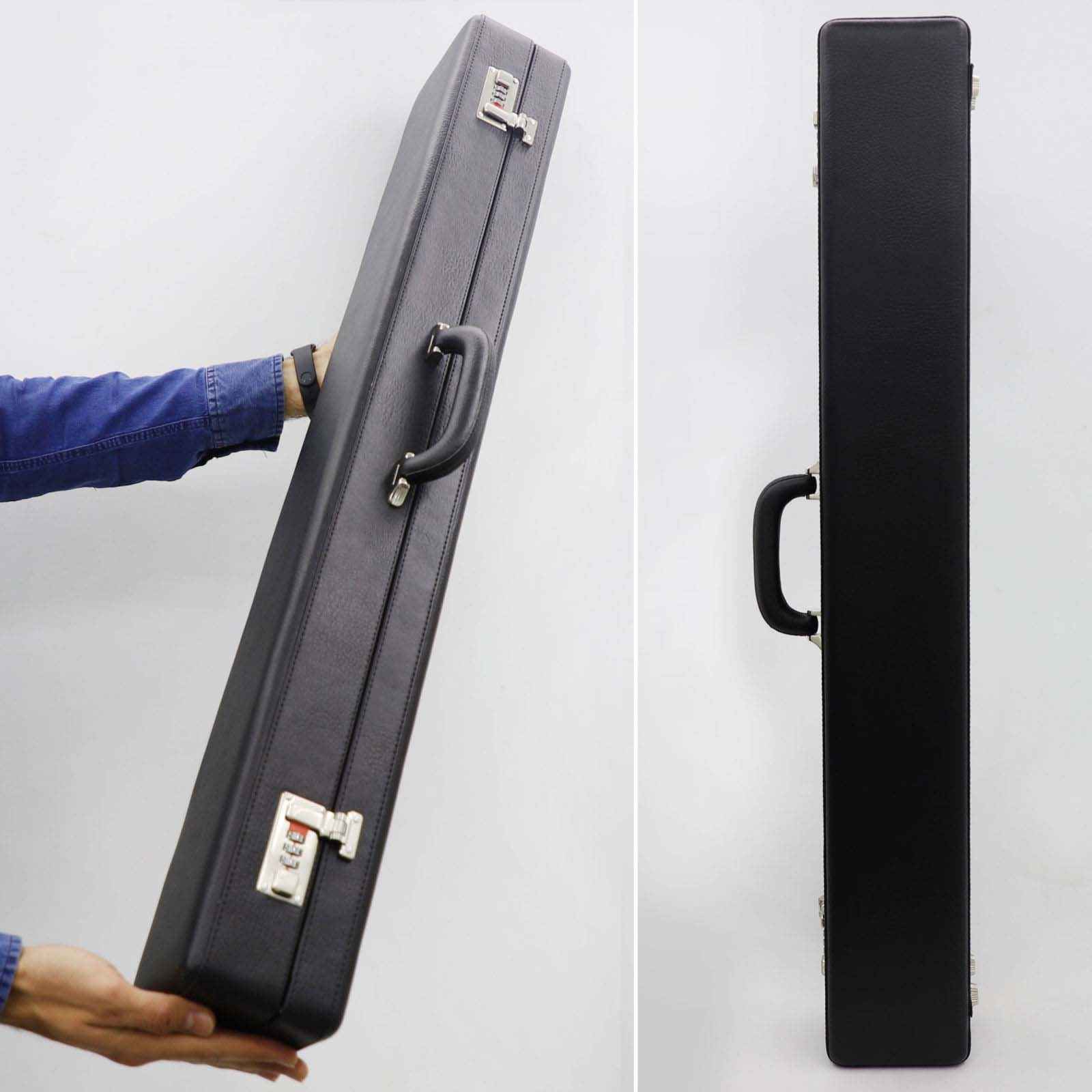 Étui Rigide Noir pour Ney Persan avec Mousse et Revêtement en Cuir