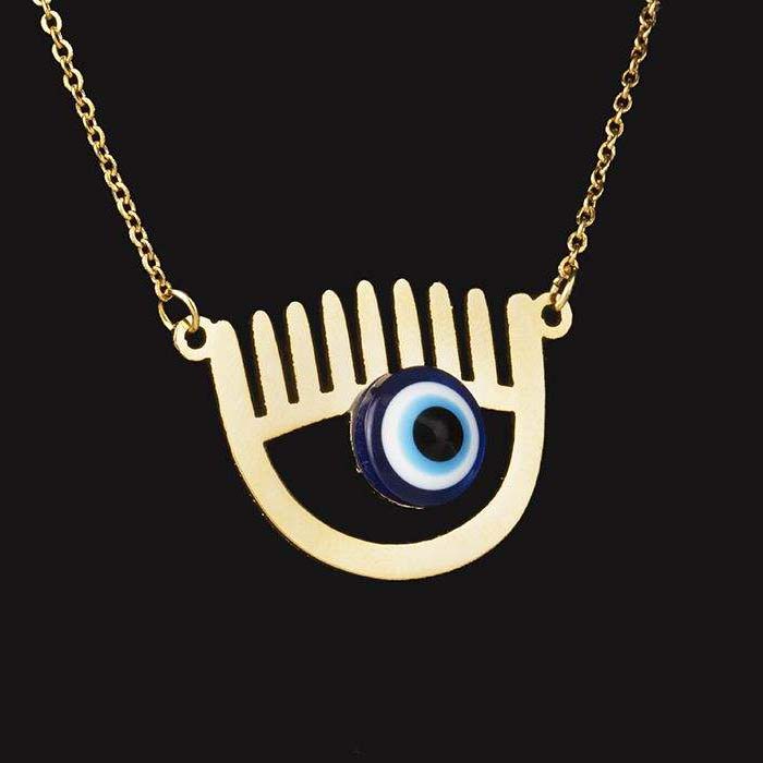 Collier en acier Artistique Cheshm Nazar Œil de protection