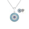 Ensemble de collier et boucles d'oreilles en argent modèle Cheshm Nazar