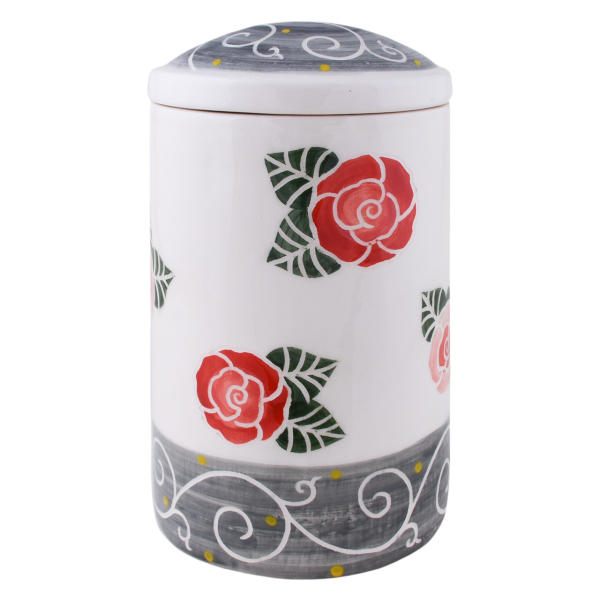 Poterie Bocal - Fait Main avec Motif de Rose