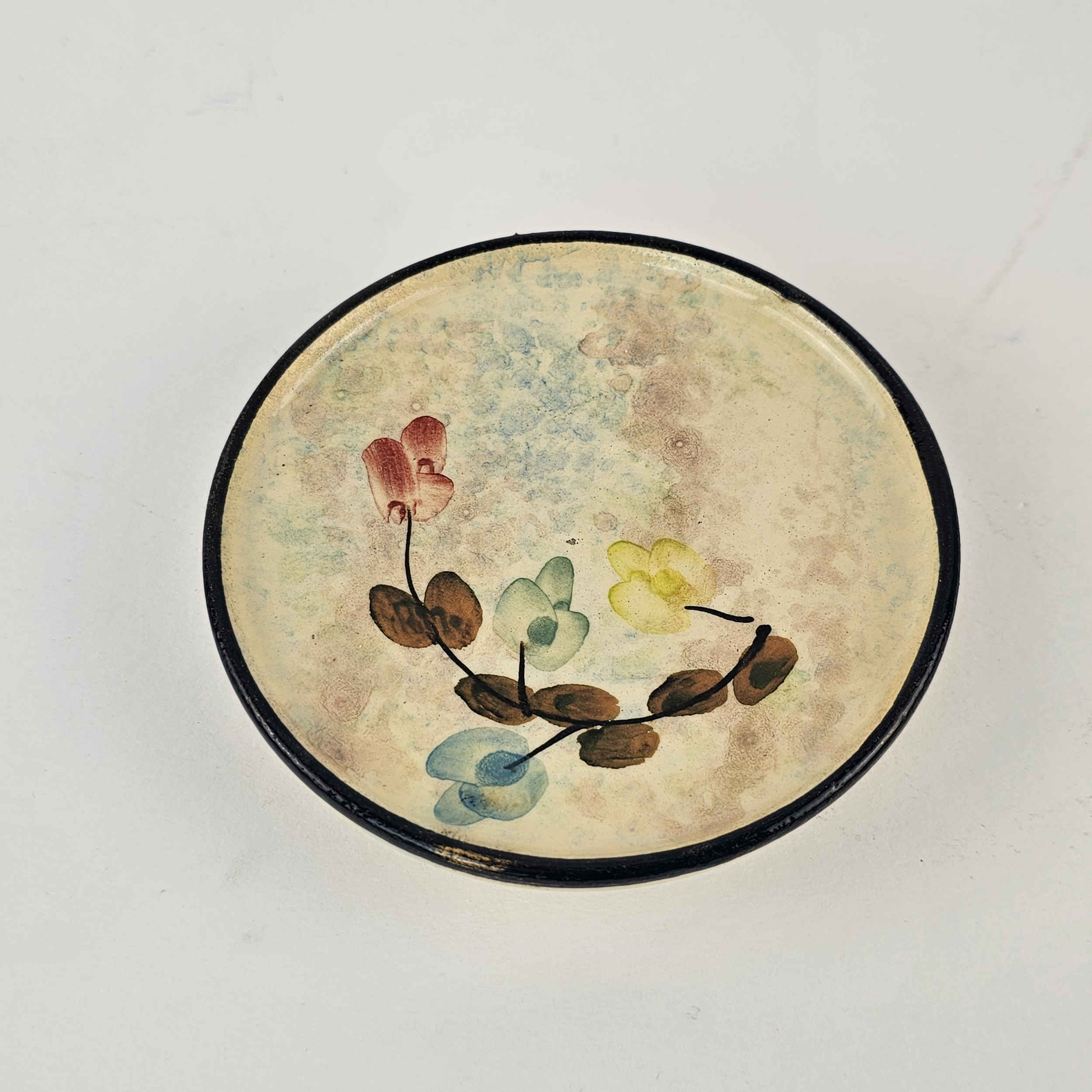 Ensemble Tasse à Thé et Soucoupe en Poterie Persane avec Motif Nuage et Vague